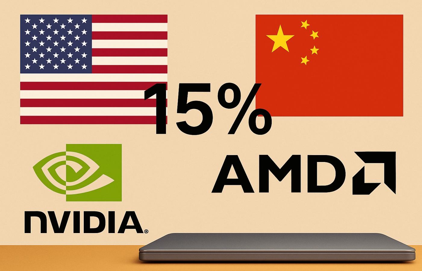 EE.UU. cobrará a Nvidia y AMD un 15 % de sus ventas de chips a China